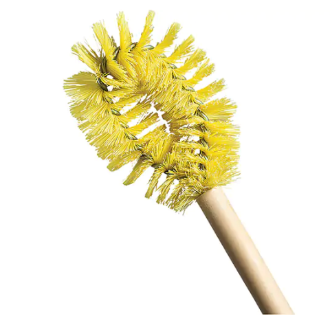 Brosse à cuvettes HD à broche torsadée, 20" l, Soies Polypropylène, Jaune