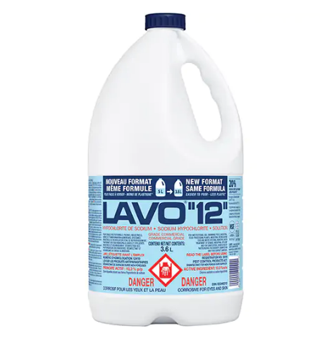 LAVO 12  Eau de javel, hypochlorite de sodium 12 %