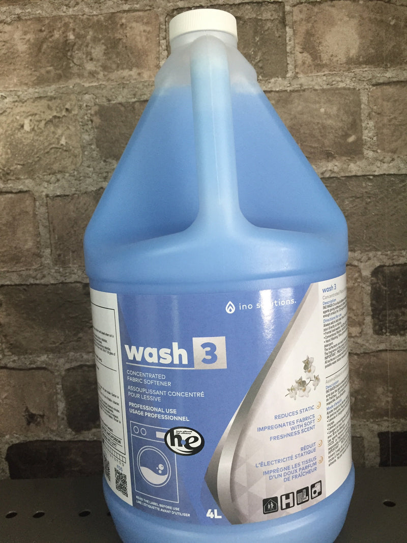 INO WASH 3 Assouplisseur concentré liquide pour lessive HE - Haute Efficacité