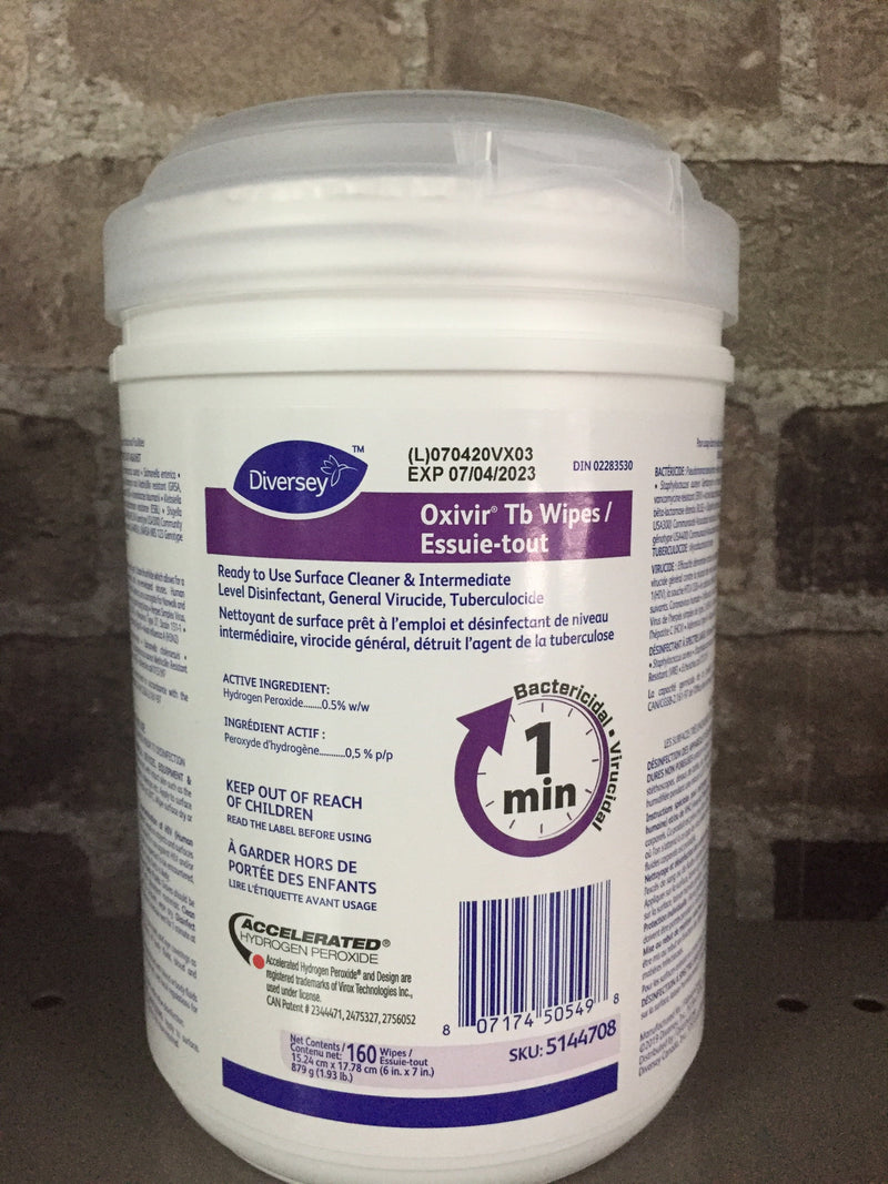 Oxivir TB Lingettes désinfectantes.